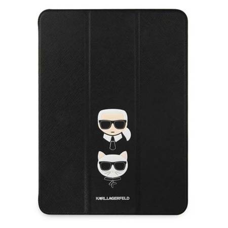 Karl Lagerfeld Saffiano Karl & Choupette Heads – Etui iPad Pro 12.9" 2021 (czarny) (KLFC12OKCK)