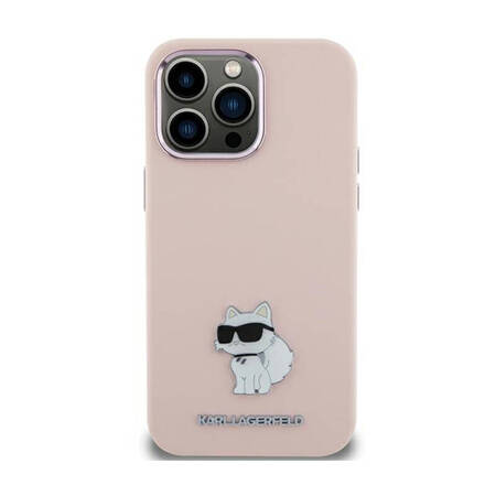 Karl Lagerfeld Silicone Choupette Metal Pin - Etui iPhone 15 Plus (różowy) (KLHCP15MSMHCNPP)