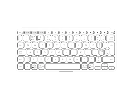 Logitech klawiatura Keys-To-Go 2 jasnoszara (US) (920-012985)