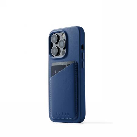 Mujjo Full Leather Wallet Case - etui skórzane do iPhone 14 Pro (monaco blue) (MUJJO-CL-028-BL)