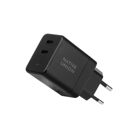 Native Union Fast GaN Charger - ladowarka 35W PD, 2x USB-C - czarna (FAST-PD35-BLK-EU)