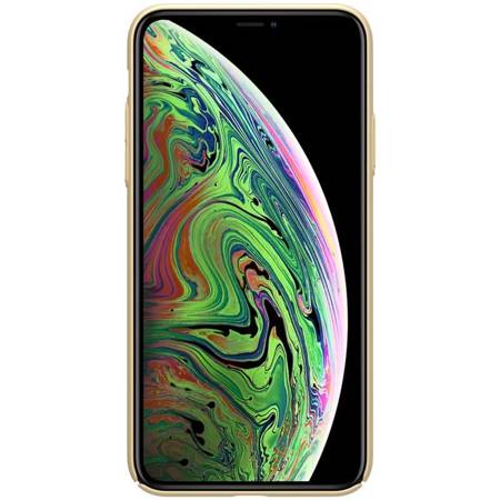 Nillkin Super Frosted Shield - Etui Apple iPhone 11 Pro Max z wycięciem na logo (Golden) (IP65-86583)