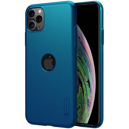 Nillkin Super Frosted Shield - Etui Apple iPhone 11 Pro Max z wycięciem na logo (Peacock Blue) (IP65-86606)