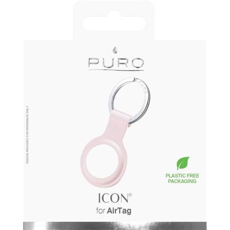 PURO ICON Case - Silikonowy brelok do Apple AirTag (piaskowy róż) (ATICON1ROSE)