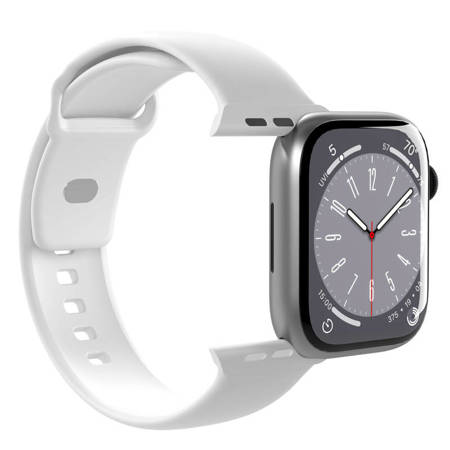 PURO ICON - Elastyczny pasek do Apple Watch 42/44/45/49 mm (S/M & M/L) (White) (PUICNAW44WHI)