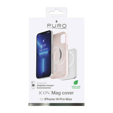 PURO ICON MAG - Etui iPhone 14 Pro Max MagSafe (Dusty Pink) (IPC14P67ICONMAGROSE)