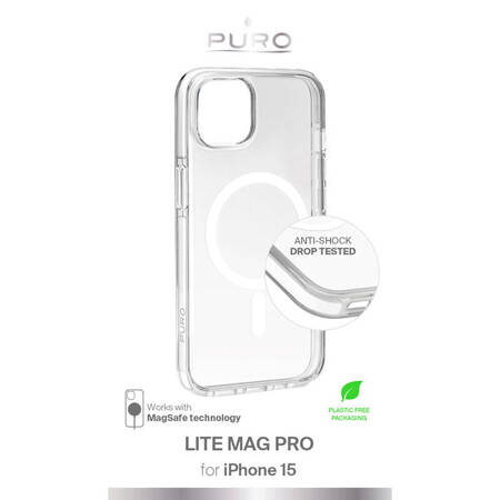 PURO LITEMAG PRO - Etui iPhone 15 MagSafe (przezroczysty) (PUIPC1561LITEMPWHI)