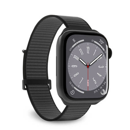 PURO Nylon Sport - Pasek do Apple Watch 42/44/45/49 mm (Czarny) (PUSPORTAW44BLK)