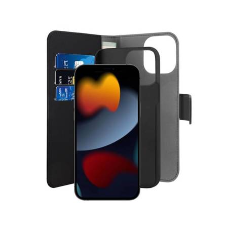 PURO Wallet Detachable - Etui 2w1 iPhone 13 Pro (czarny) (IPC13P61BOOKC3BLK)