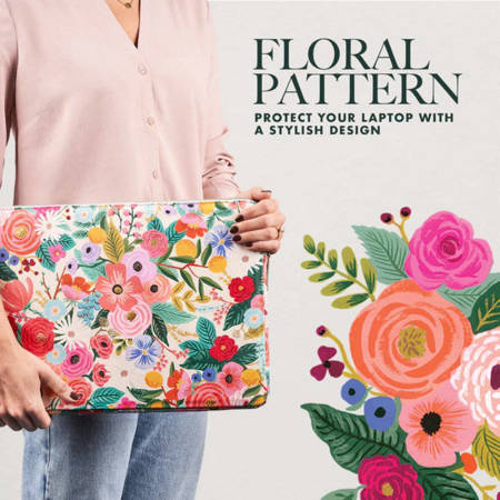 Rifle Paper Laptop Sleeve - Pokrowiec MacBook Pro 15" / Laptop 15,6” (Garden Party Blush) (RP050102)