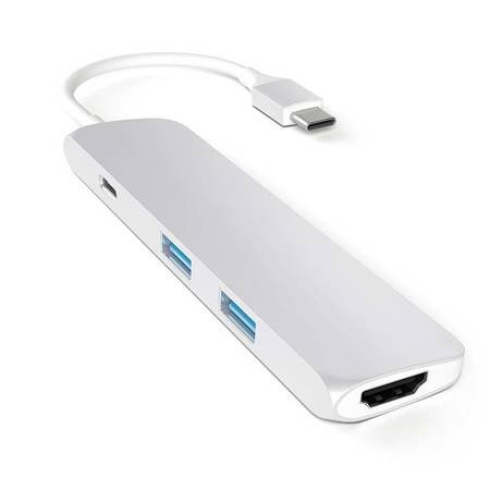 Satechi Hub Multiport z USB-C PD na 2 x USB 3.0, HDMI - Srebrny (ST-CMAS)