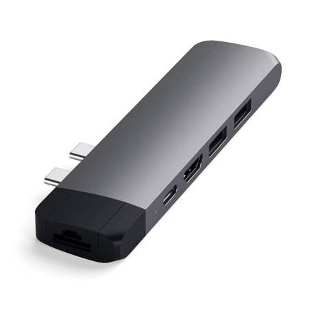 Satechi Hub Pro z USB-C na HDMI, Ethernet, USB 3.0, USB-C PD, microSD - Gwiezdna szarość (ST-TCPHEM)