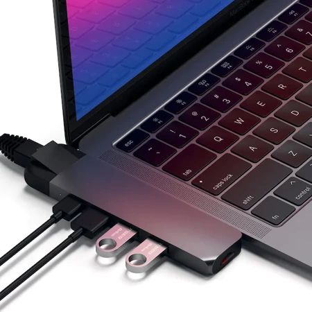 Satechi Hub Pro z USB-C na HDMI, Ethernet, USB 3.0, USB-C PD, microSD - Gwiezdna szarość (ST-TCPHEM)