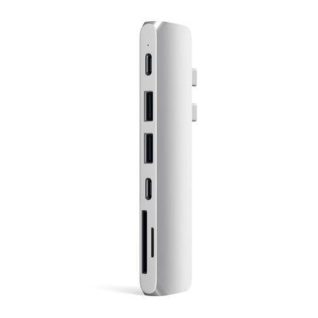 Satechi Hub z USB-C PRO na Thunderbolt 3, USB-C, 2 x USB 3.0, HDMI 4K, SD, microSD - Srebrny (ST-CMBPS)