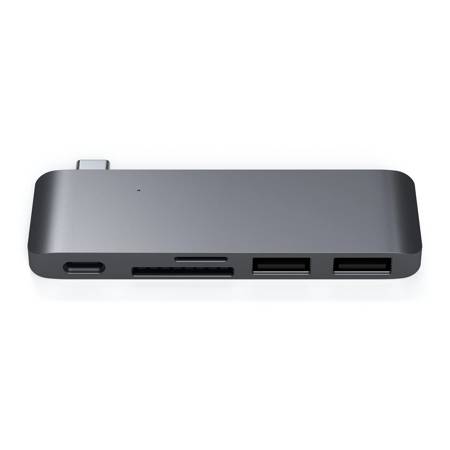 Satechi Hub z USB-C na 2x USB, SD, microSD - Gwiezdna szarość (ST-TCUPM)