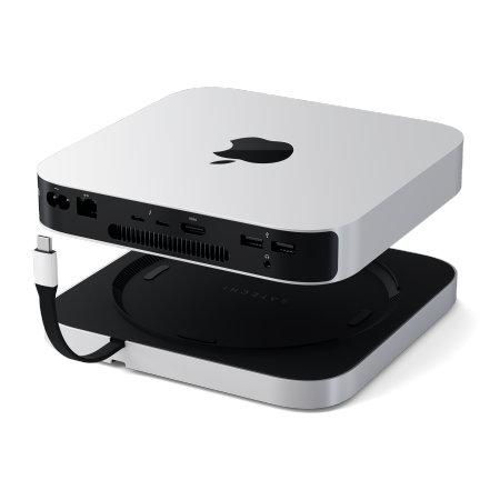 Satechi Stand & Hub - podstawka i hub do Mac Mini/Studio (USB-C 3.2, USB-A 3.2, 2x USB-A 3.0, 3,5mm jack, port micro/SD, NVMe/M.2 SATA SSD) (ST-GMMSHS)