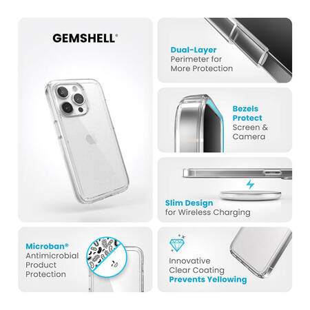Speck Gemshell - Etui iPhone 15 Pro (Clear) Przezroczysty (150500-5085)