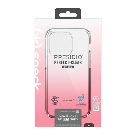 Speck Presidio Perfect-Clear + Ombre - Etui iPhone 14 Pro z powłoką MICROBAN (Clear / Vintage Rose Fade) (150151-9509)