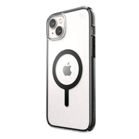 Speck Presidio Perfect-Clear with Impact Geometry + MagSafe - Etui iPhone 14 Plus z powłoką MICROBAN (Clear / Black) (150125-5905)