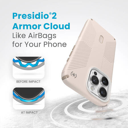 Speck Presidio2 Grip ClickLock & Magsafe - Etui iPhone 15 Pro Max - Beżowy (150463-3214)