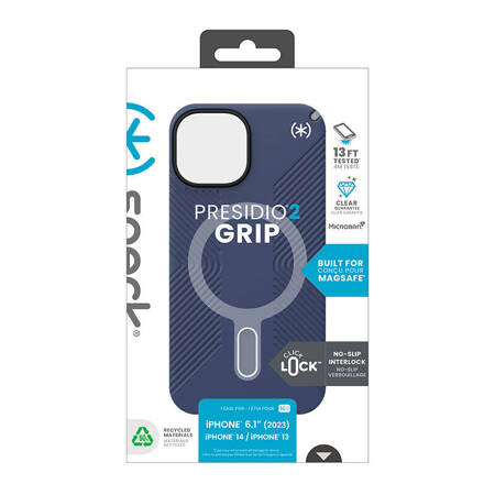 Speck Presidio2 Grip ClickLock & Magsafe - Etui iPhone 15 / iPhone 14 / iPhone 13 (Coastal Blue / Dustgrey / White) (150439-3206)