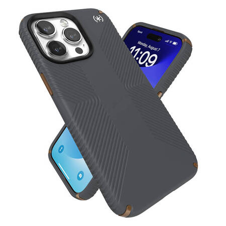 Speck Presidio2 Grip - Etui iPhone 15 Pro Max (Charcoal Grey / Cool Bronze / White) (150485-3212)