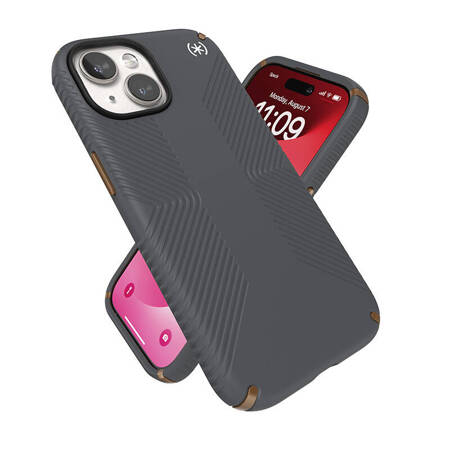 Speck Presidio2 Grip - Etui iPhone 15 / iPhone 14 / iPhone 13 (Charcoal Grey / Cool Bronze / White) (150473-3212)