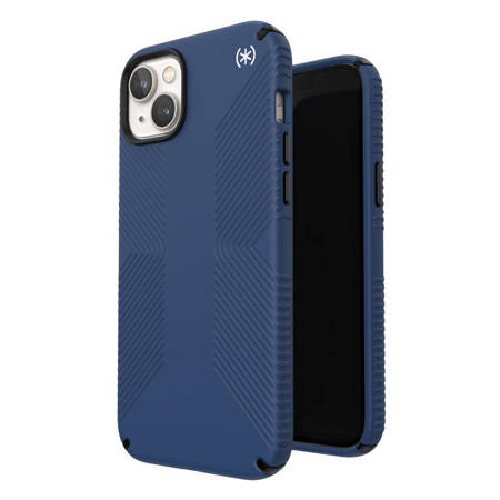 Speck Presidio2 Grip + MagSafe - Etui iPhone 14 Plus z powłoką MICROBAN (Coastal Blue / Black / White) (150117-9974)