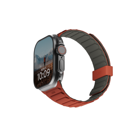 UAG Pathfinder - silikonowy dwustronny pasek magnetyczny do Apple Watch seria: 1-3, 42mm / series 4-6 & SE 1-2, 44mm / series 7-9, 45mm / series 10, 46mm / Ultra 1-2, 49mm (olive/rust) (194161117291)