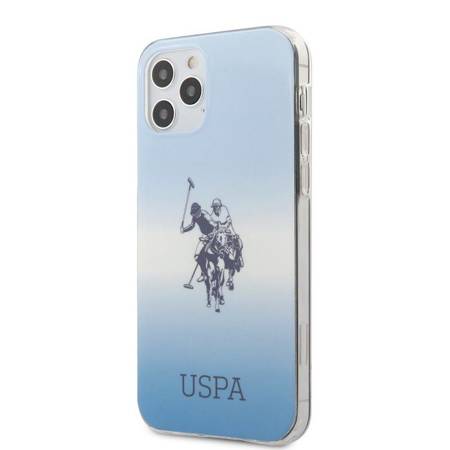 US Polo Assn Dh & Logo Gradient - Etui iPhone 12 / iPhone 12 Pro (niebieski) (USHCP12MPCDGBL)