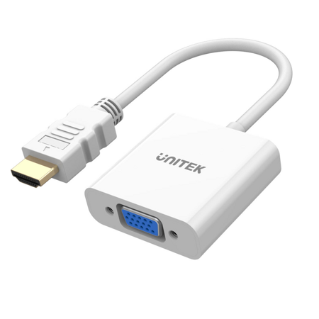 Unitek Adapter HDMI na VGA, FullHD 60Hz, biały (Y-6333C01)