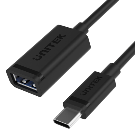 Unitek Adapter USB-C (M) do USB-A (F) 10Gbps 60 W - czarny (C476BK-1M)