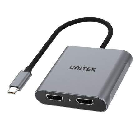Unitek Adapter USB-C na 2x HDMI 4K MST - czarny (V1404B)