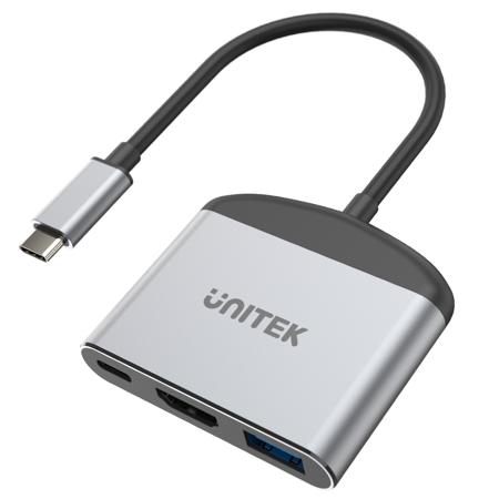 Unitek Adapter USB-C na HDMI 8K, USB-A, USB-C 100W - szary (D1102A)