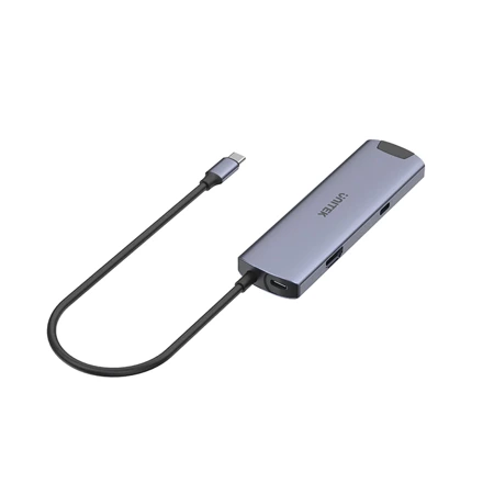 Unitek Aktywny Hub USB-C 5Gbps, HDMI RJ-45 PD 100W - szary (H1112F)