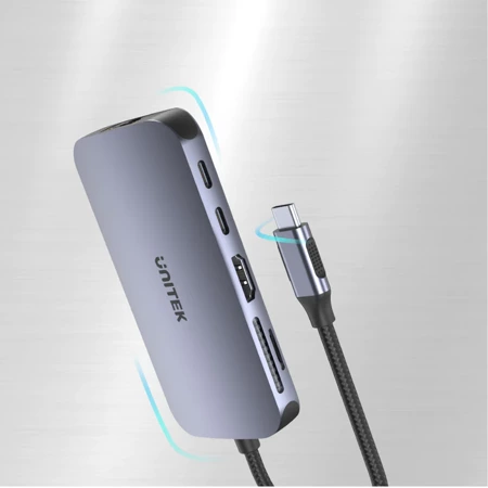 Unitek Hub N9+ USB-C HDMI, PD 100W, czytnik kart (D1071A)