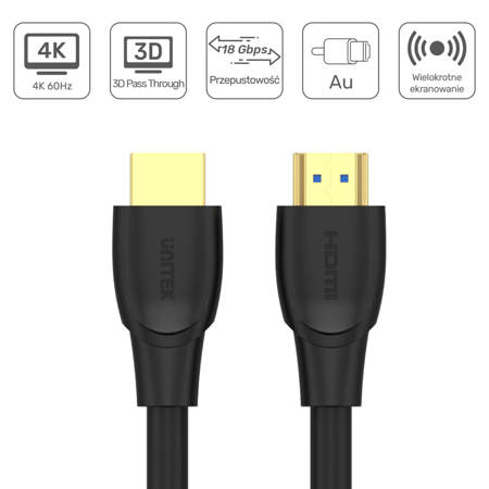 Unitek Kabel High Speed HDMI 2.0 4K 5 m - czarny (C11041BK)