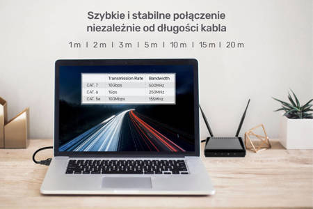 Unitek Kabel sieciowy płaski Ethernet Cat.7 5m - Czarny (C1897BK-5M)