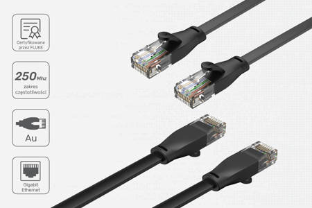 Unitek Kabel sieciowy płaski UTP Ethernet Cat.6 5m (C1812GBK)