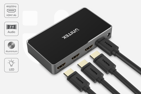 Unitek Przełącznik sygnału HDMI 1.4b 3 IN / 1 OUT 4K (V1111A)