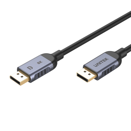 Unitek kabel DisplayPort 1.4 8k 60hz, 4k 240hz, HDR, HDCP 2.3, DSC 1.2, 1,5m - czarny (C1628GY01-1.5M)