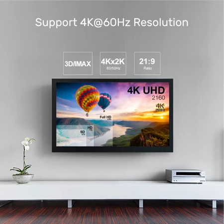 Unitek kabel optyczny HDMI 2.0 AOC 4K 60Hz 60 m - czarny (Y-C1034BK)