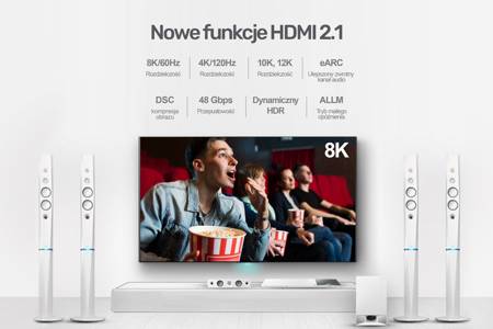 Unitek przewód HDMI 2.1 8K, UHD, 2 m - czarny (C138W)
