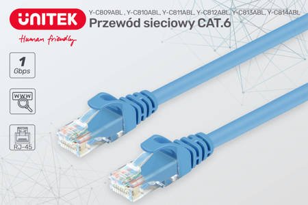 Unitek przewód UTP CAT.6 BLUE 3M (Y-C811ABL)