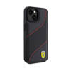 Ferrari Perforated Waves Metal Logo - Etui iPhone 15 (czarny) (FEHCP15SPWAK)