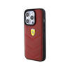 Ferrari Quilted Metal Logo - Etui iPhone 15 Pro (czerwony) (FEHCP15LRDUR)