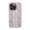 Guess 4G Printed Stripes MagSafe - Etui iPhone 15 Pro (różowy) (GUHMP15LP4RPSP)