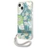 Guess Flower Cord - Etui ze smyczką iPhone 13 (Green) (GUHCP13MHFLSN)