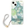 Guess Flower Cord - Etui ze smyczką iPhone 13 (Green) (GUHCP13MHFLSN)