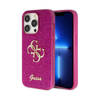 Guess Glitter Script Big 4G - Etui iPhone 15 Pro Max (fioletowy) (GUHCP15XHG4SGU)